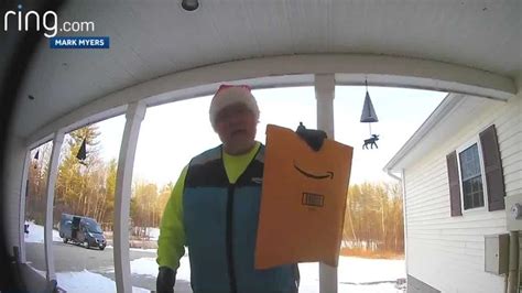 Singing Amazon Delivery Driver Caught On Doorbell Cam Spreading Holiday