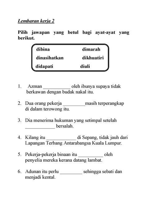 Bahasa Melayu Worksheets Artofit