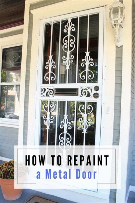 Front doors require a certain amount of maintenance, such as regular cleaning, weatherproofing you can tape them off and paint around them, but it's not the best approach. How to Repaint a Metal Storm Door | Metal screen doors ...