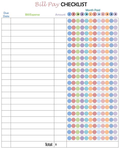 Best Images Of Free Printable Bill Payment Chart Printable Monthly
