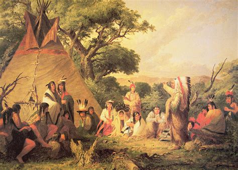 Sioux Indian Council Painting By Captain Seth Eastman