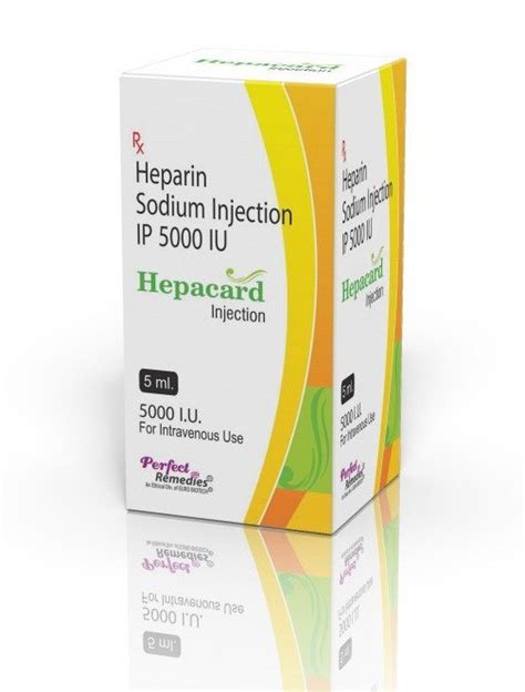 Uni Parin 5 Hepacard Heprin Sodium Injection 5000 Iu 5 Ml Vial