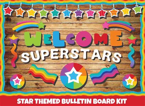 Star Theme Print Your Own Bulletin Board Welcome Superstars Sproutbrite