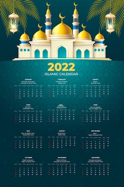 Islamic Calendar 2022 Vectors And Illustrations For Free Download Freepik