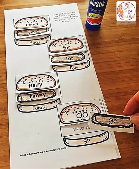Sight Words Worksheets Free The Best Burgers Kids Will Love To Build