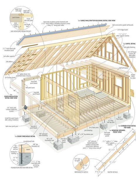 Build Your Own Beautiful 16 X 25 Cabin Hide Away Full Cabin Plans