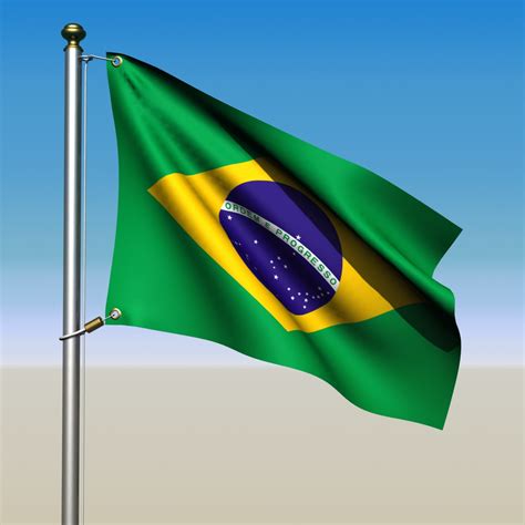 Find images of brazil flag. Brazil Flag Animated 3D Model