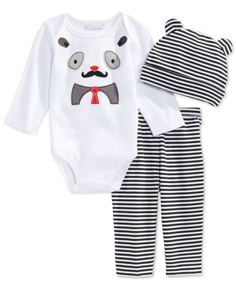 First Impressions Baby Boys 3 Piece Panda Bodysuit Pants And Hat Set