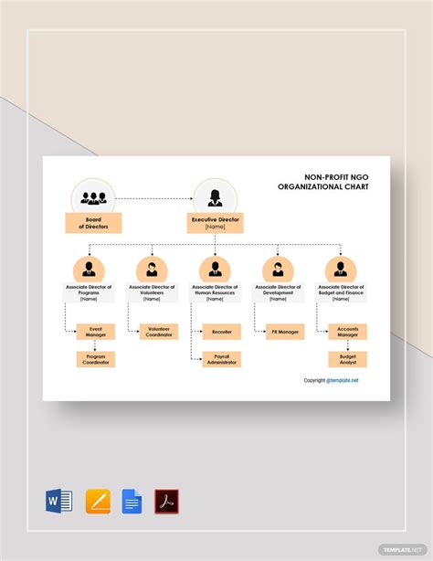 Non Profit Ngo Organizational Chart Template In Word Pdf Pages
