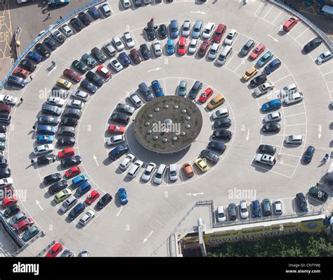 Aerial View Of Circular Parking Lot Stock Photo Alamy