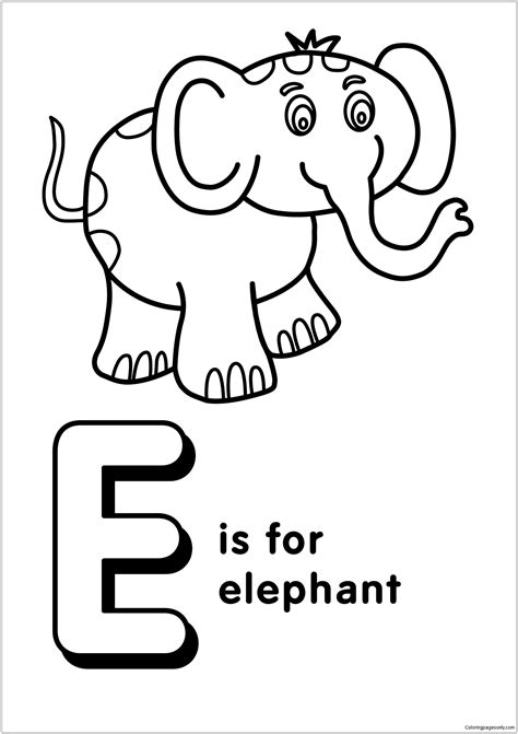 Letter E Elephant