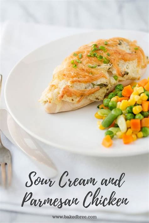 Spread the sour cream over the chicken. Sour Cream Chicken with Parmesan Cheese | Baked Bree ...