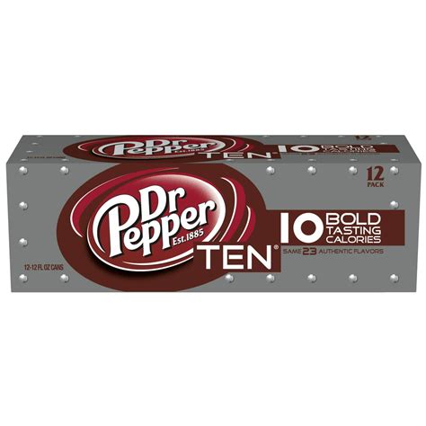 Dr Pepper Ten Calorie Soda 12 Fl Oz 12 Count