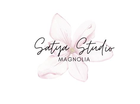 Floral Logo Magnolia Logo Template Watercolor Logo Flower Etsy