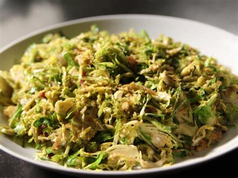 The sauteed sprouts are sweet and tender which pairs well with the salty and crispy pancetta. Shaved Brussels Sprouts with Pancetta Recipe | Ina Garten | Food Network