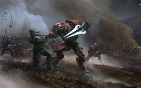 Halo Red Robot Attack Black Warrior Hd Games Wallpapers