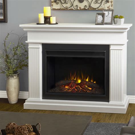 Comes included with a variety. 55.5" Kennedy Grand White Electric Fireplace