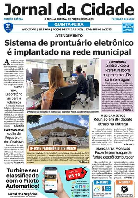 Jornal Da Cidade 27 De Julho De 2023 Jornal Da Cidade Notícias De