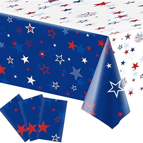 3 Pack Patriotic Tablecloth Decorations For 4th Of July