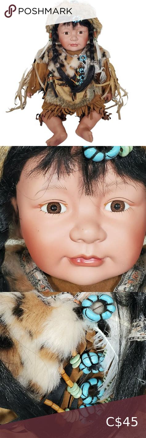 cathay collection native american indian large porcelain doll braids 125 5000