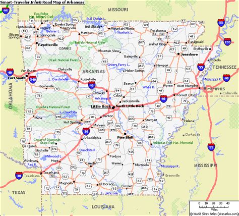 Arkansas Road Map With Cities Draw A Topographic Map