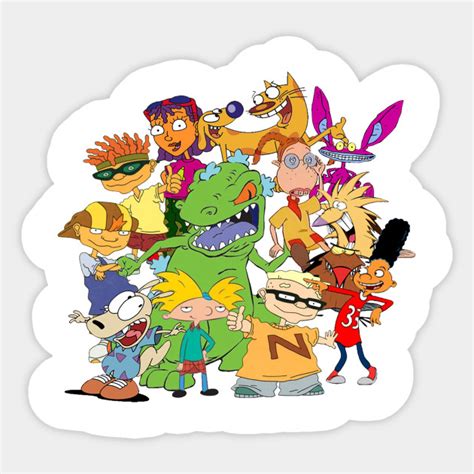 90s Cartoon Mash Up Nickelodeon Sticker Teepublic