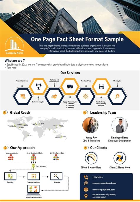 One Pager Online Sell Sheet Template Presentation Report Infographic