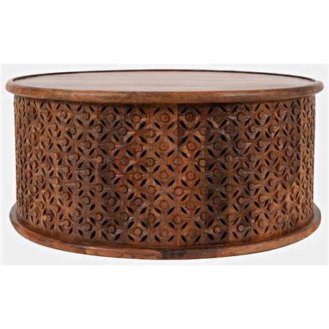 Gold Drum Coffee Table With Storage Round Coffee Table Drum Shaped