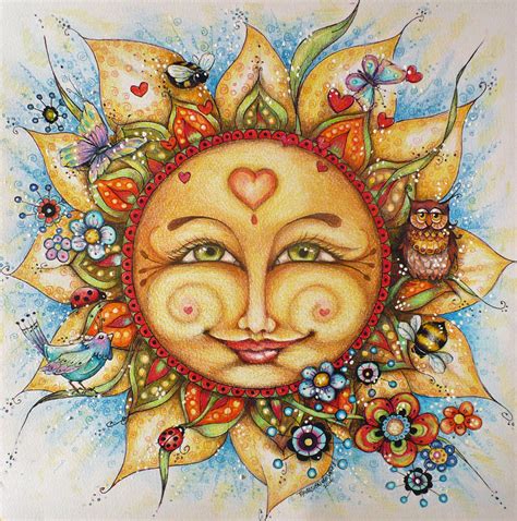 The Sun Sun Painting Sun Art Celestial Art