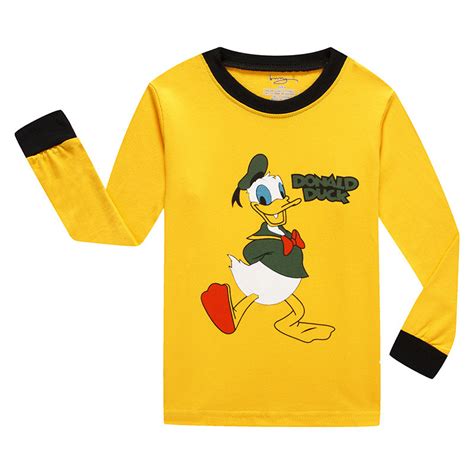 Kids Donald Duck Pajamas Sleepwear Set Long Sleeve Cotton Pjs