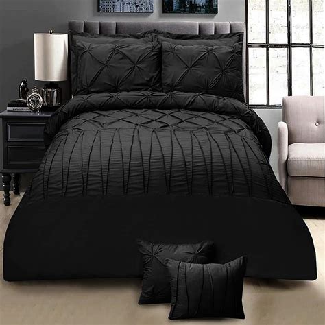 8 Pcs Livia Black Bed Sheet Set Quilt Pillow And Cushion Covers