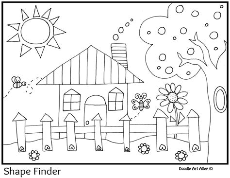 Kids will love drawing and coloring the shapes coloring pages. Shapes - Classroom Doodles
