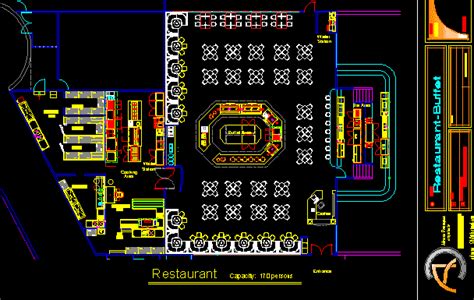 buffet restaurant  floor plans  dwg design plan