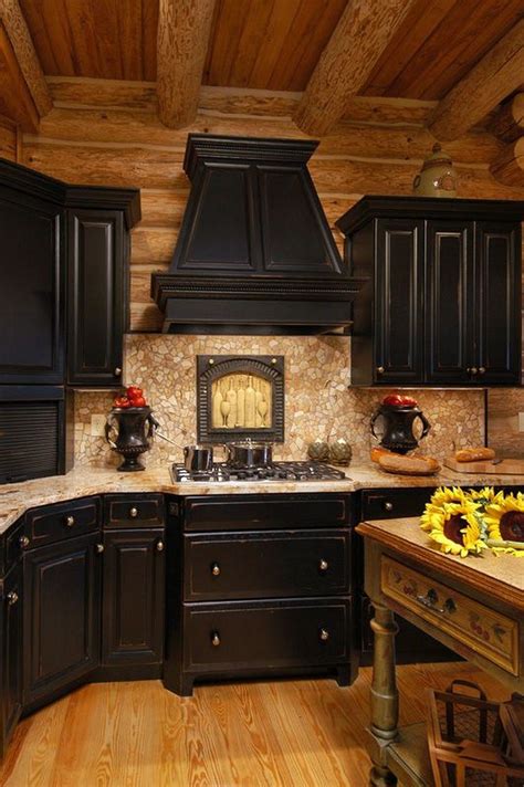 39 Sensational Black Kitchens Cabinets To Inspire 4 Log Home
