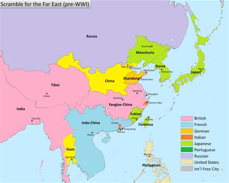 Great Powers Scrambled For The Far East Pre Wwi Based On Sphere Of