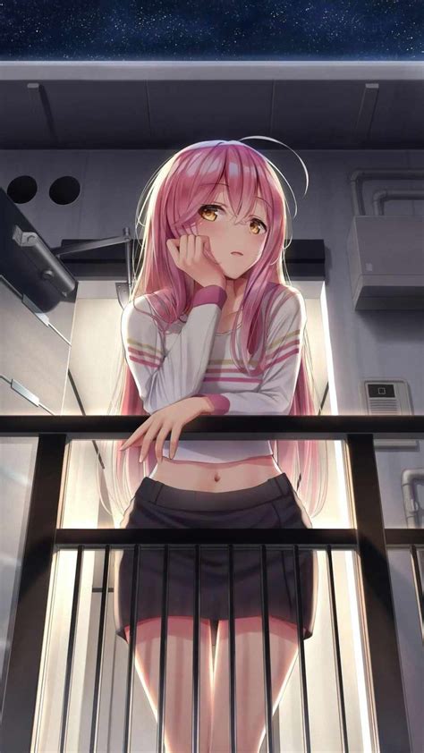 Anime Girl In Balcony Iphone Wallpaper Iphone Wallpapers