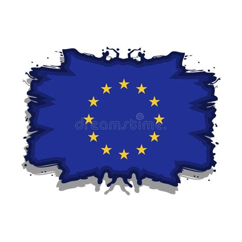 Europe Flag Eu Stock Icon Europe Vector Grunge Flag Isolated On White