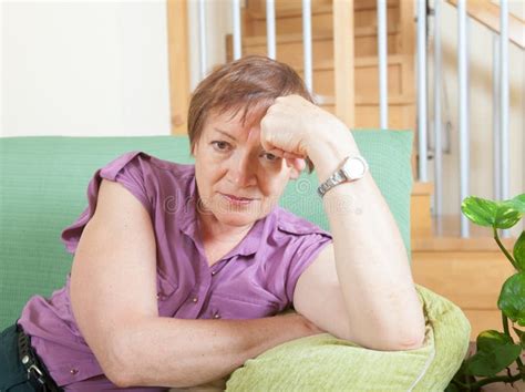 mature woman with sad face stock image image of home 46226761