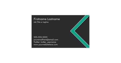 ❤️ examples of networking business cards templates for easy generating customizable personalized visiting card layout in online constructor app & free download. Emerald Arrow Personal Networking Business Cards | Zazzle