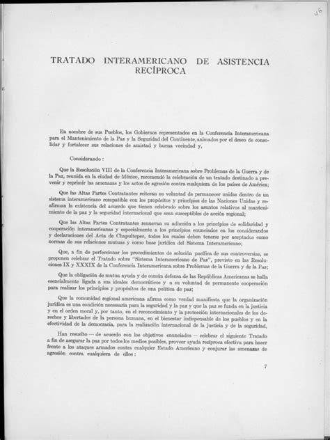 Tratado Interamericano De Asistencia Reciproca Pdf