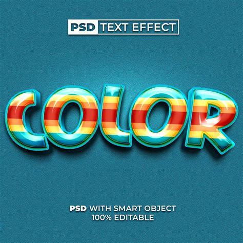 Psd 3d Color Text Effect Colorful Style Masterbundles