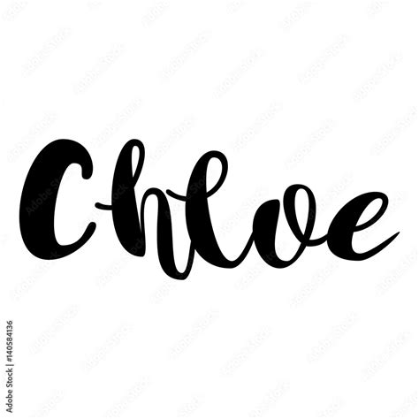 Female Name Chloe Lettering Design Handwritten Typography Vector Stock Vector Adobe Stock