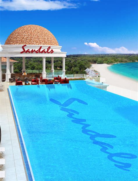 Sandals Royal Barbados Roof Top Infinity Pool Barbados Caribbean