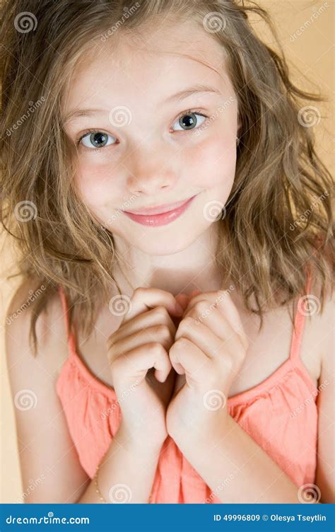 Portrait Of A Cute 8 Year Old Girl Stock Image Image Of Portrait Cute 49996809
