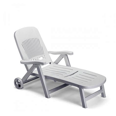 Italian Plastic Sun Bed In Forest Green Anthracite Grey And White Col Reclining Sun Lounger