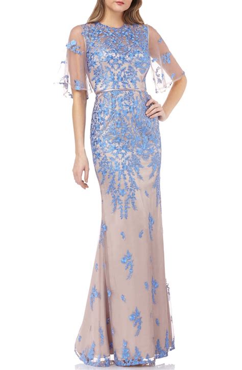 Js Collections Floral Embroidered Evening Dress Nordstrom