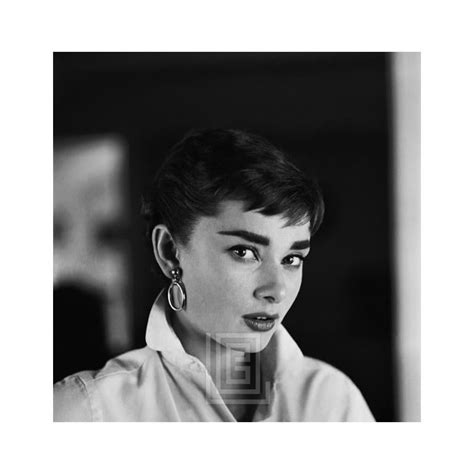 Mark Shaw Audrey Hepburn White Shirt Portrait Glances Right 1954