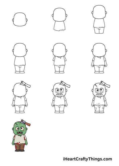 Zombie Drawing — How To Draw A Zombie Step By Step