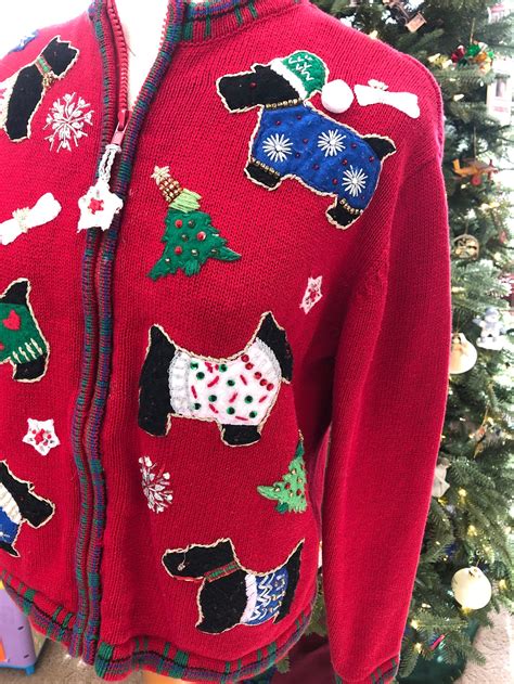 Suéter De Navidad Feo Top Navideño Vintage Navidad Cárdigan Etsy