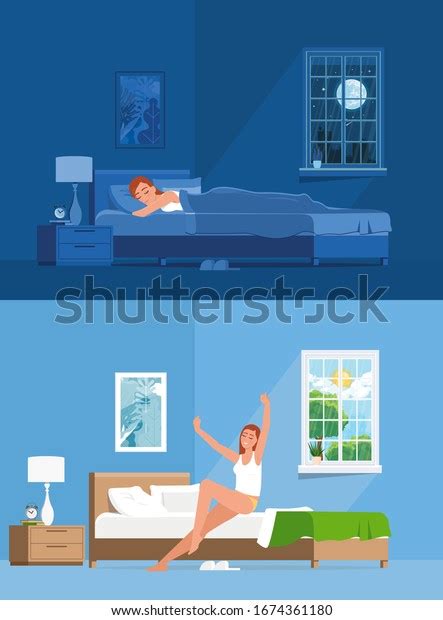 lady sleeping under duvet comfortable bed stock vector royalty free 1674361180 shutterstock
